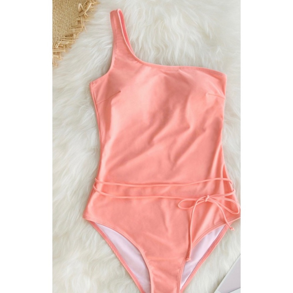 Cupshe Pink One Shoulder One Piece Swimsuit, swimsuits, one piece, cupshe